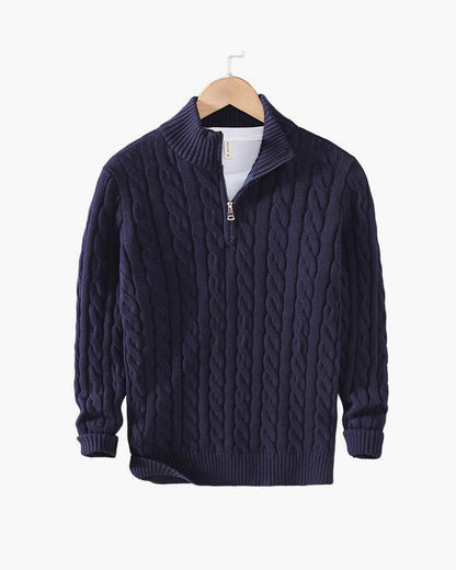 Zipped Cable Sweater