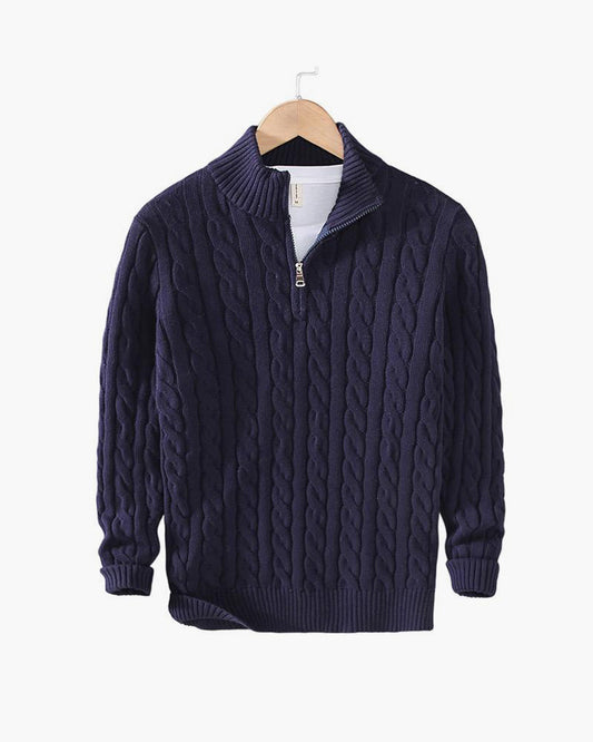 Zipped Cable Sweater