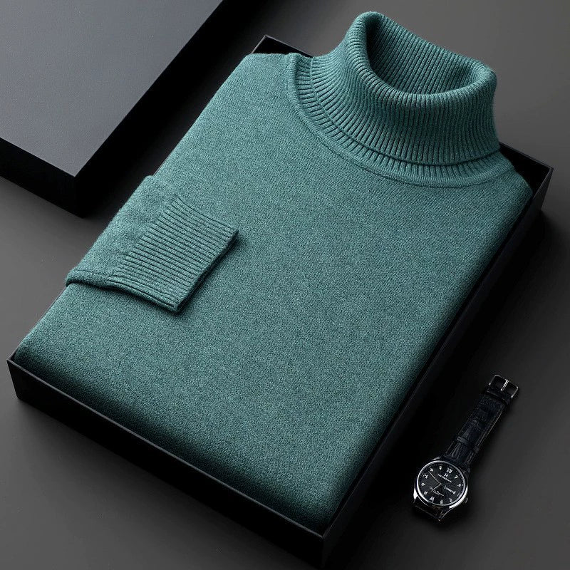 Men’s Warm Fleece-Lined Turtleneck Pullover