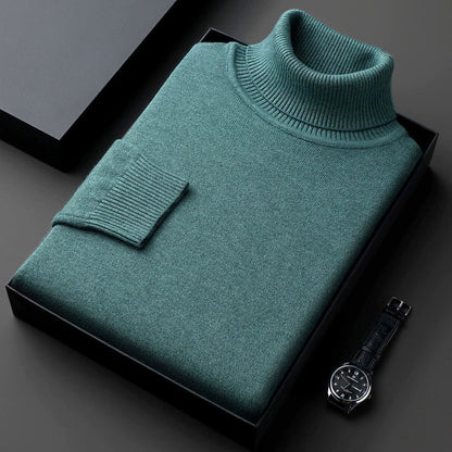 Men’s Warm Fleece-Lined Turtleneck Pullover