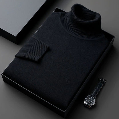 Men’s Warm Fleece-Lined Turtleneck Pullover