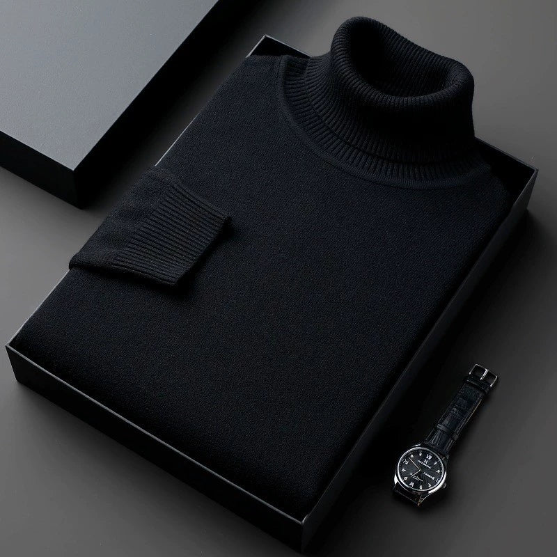 Men’s Warm Fleece-Lined Turtleneck Pullover