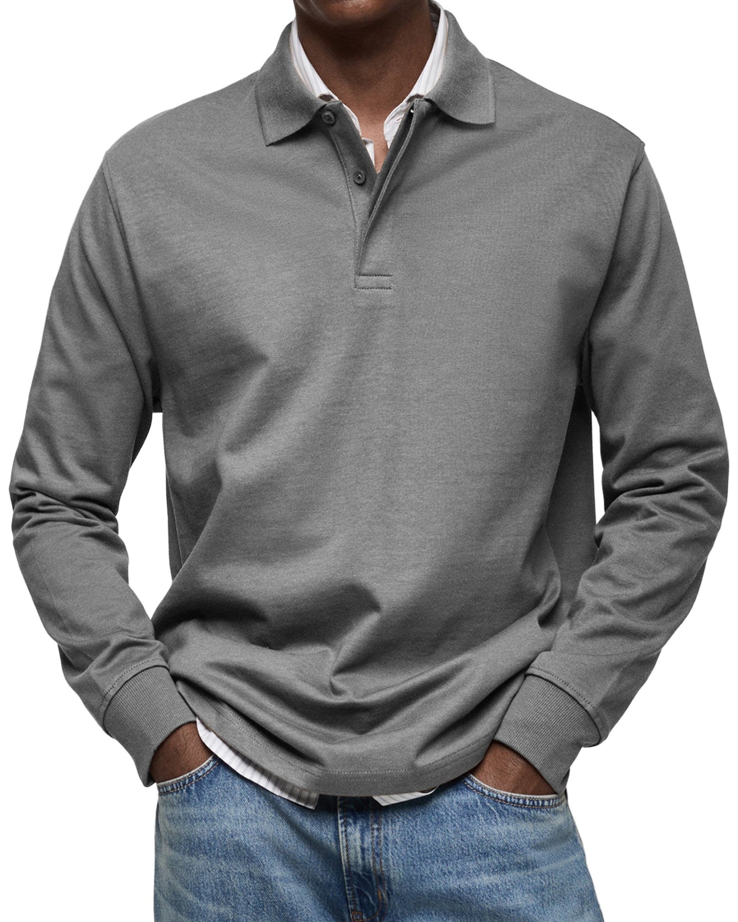 Luxury Long-Sleeve Polo
