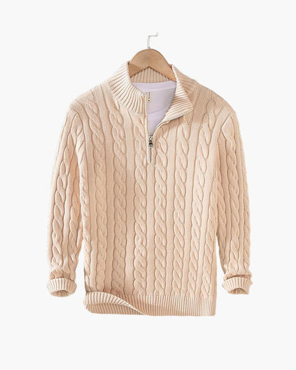 Zipped Cable Sweater