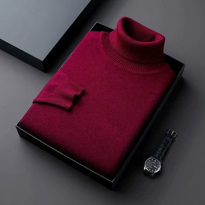 Men’s Warm Fleece-Lined Turtleneck Pullover