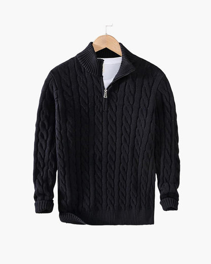 Zipped Cable Sweater