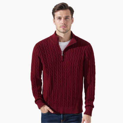 Zipped Cable Sweater