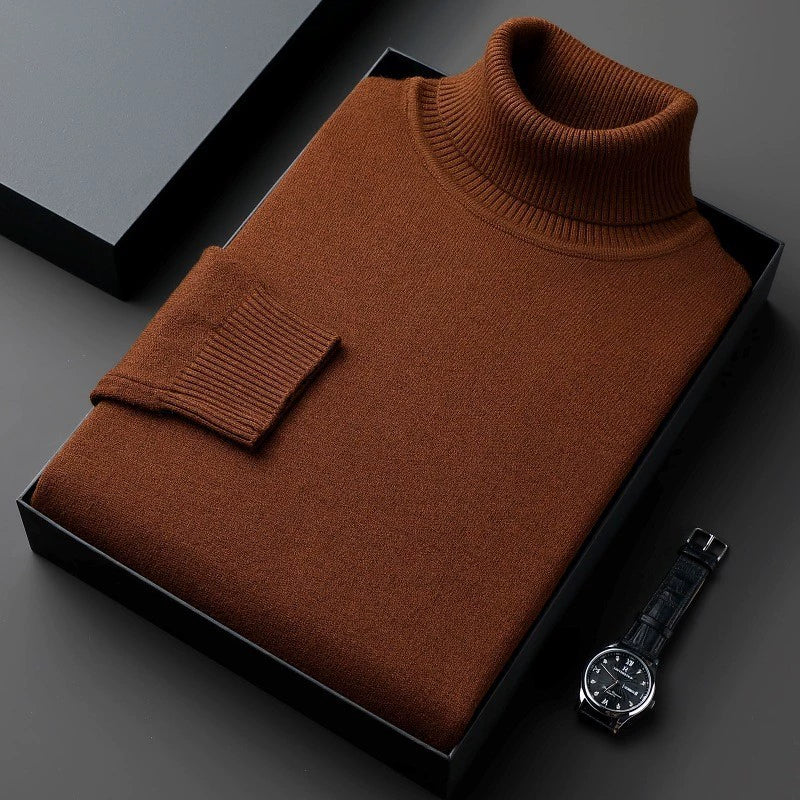 Men’s Warm Fleece-Lined Turtleneck Pullover