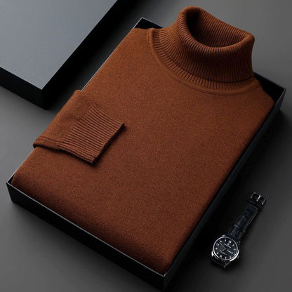 Men’s Warm Fleece-Lined Turtleneck Pullover