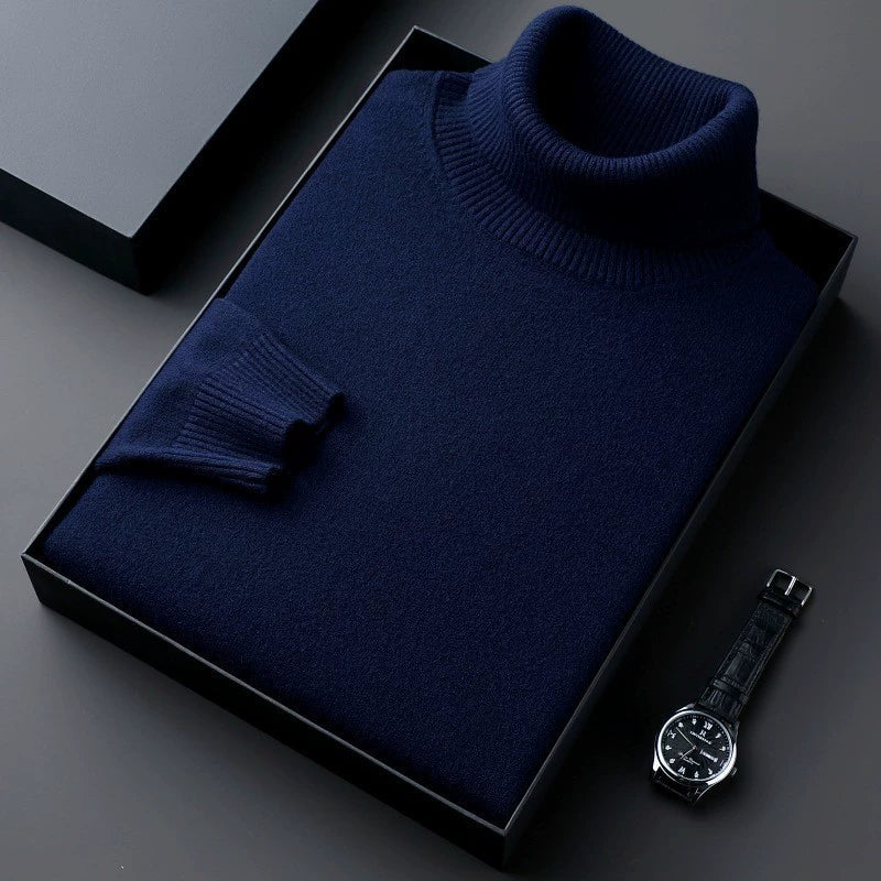 Men’s Warm Fleece-Lined Turtleneck Pullover